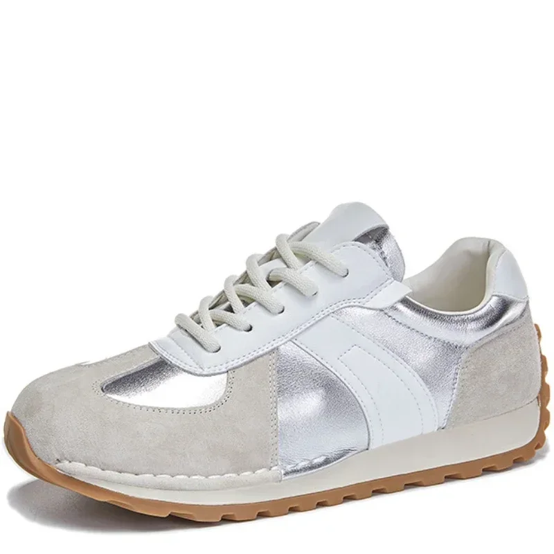 

Pop Leather Forrest Gump Shoes Autumn New Flat Bottomed Sports Training Shoes Women's Casual White Versatile Women's Shoes