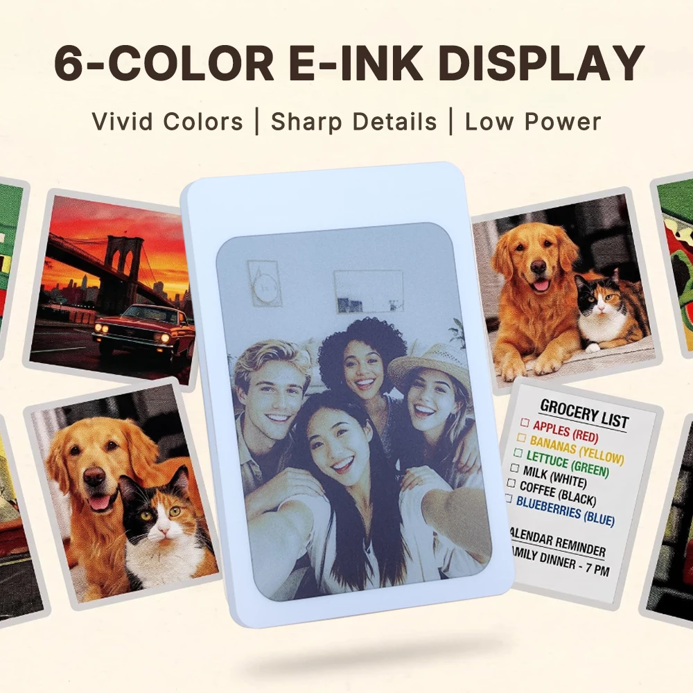3.98'' Magnetic E-Ink Screen 6-Image Switch Color E-Paper Display IP68 Waterproof ESL Magnetic Attachment for Supermarket