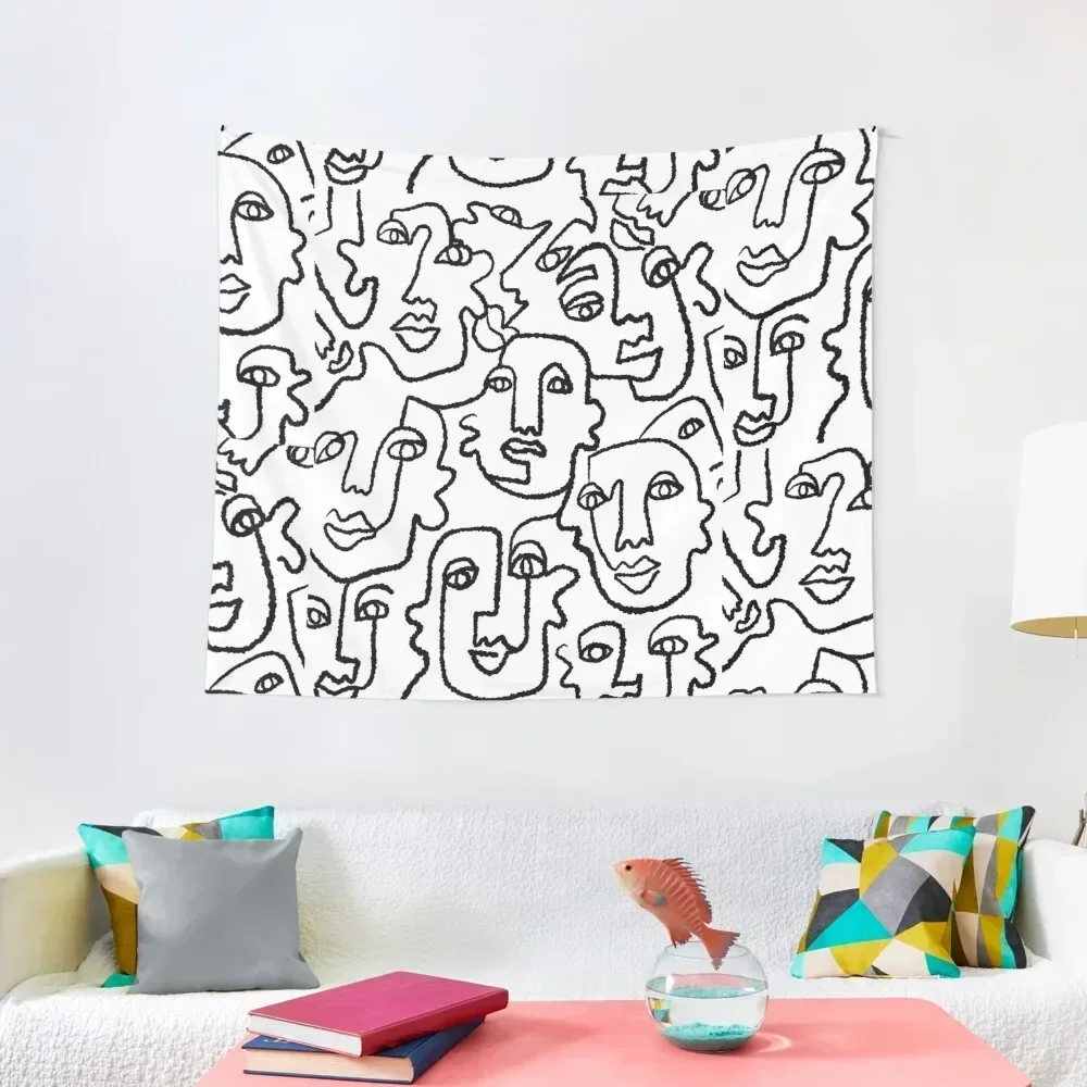 

Abstract faces (#2) Tapestry Decorative Wall Bedroom Decor Aesthetic House Decorations Tapestry