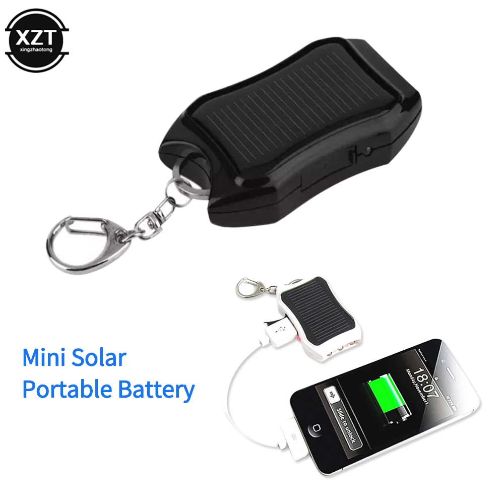 Mini Portable Solar Power 3 LED Light Keychain Keyring Torch Flashlight with Re-chargeable Built-in Battery New Brand