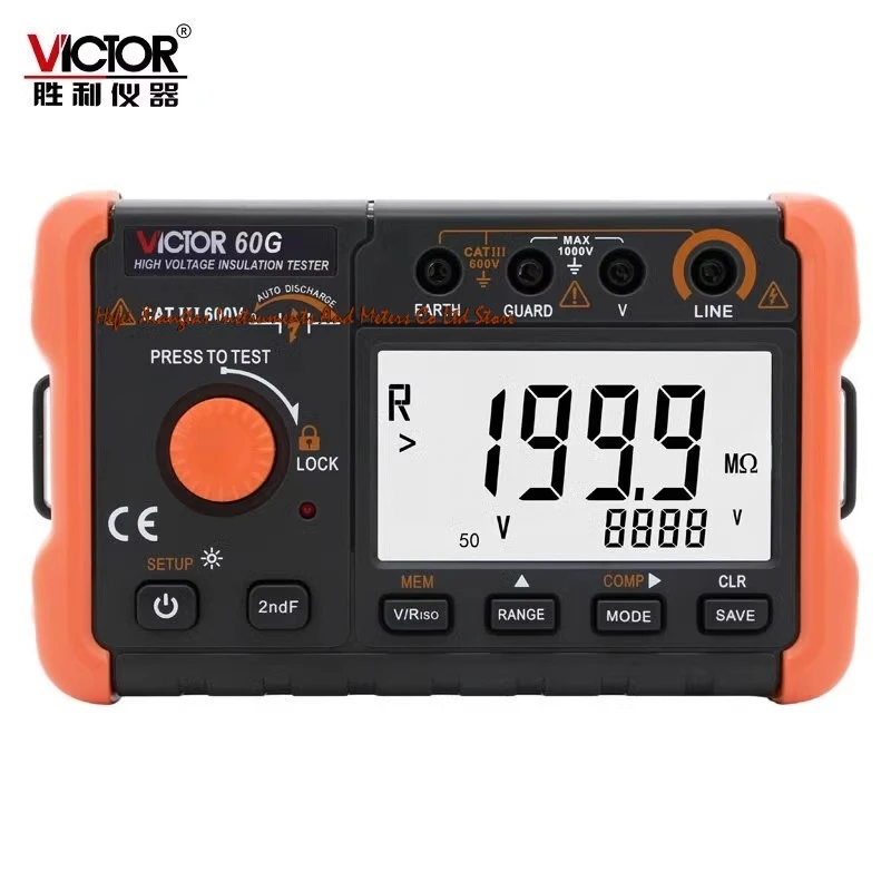 VICTOR High voltage Insulation Resistance Tester 60G VC60G  250V~2500V;0.1MΩ~49.9GΩ