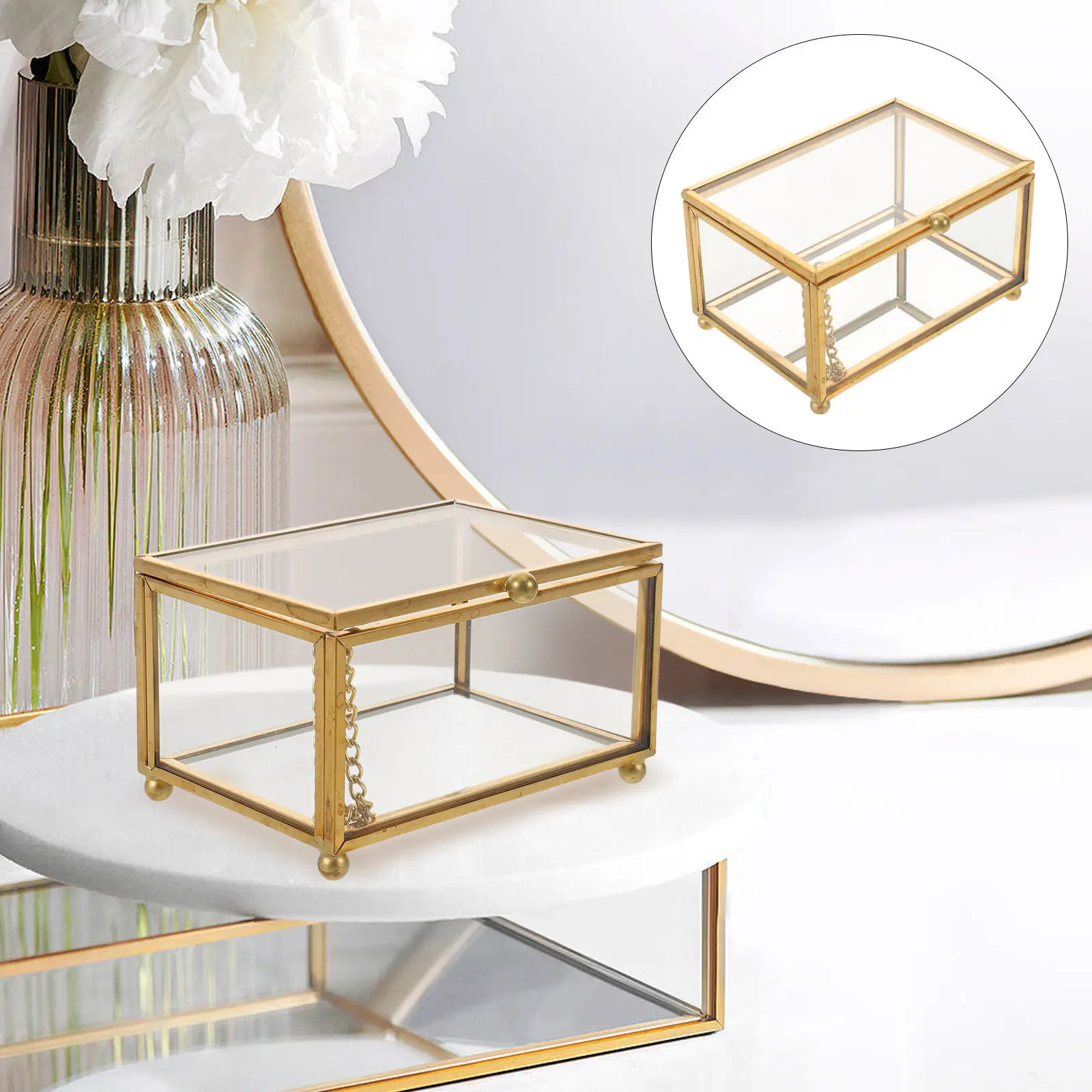 

Винтажная шкатулка для украшений с зеркалом и выдвижным ящиком, деревянный органайзер в стиле ретро для женщин, подарочная коробка для аксессуаров, 1 шт.