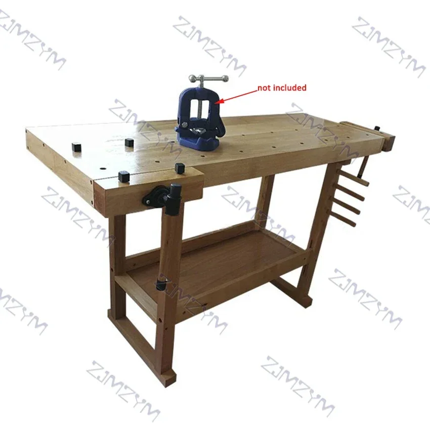 Multifunctional Woodworking Workbench Console Beech Wood Workbench Diy Manual Carpentry Solid Wood Table With Clamp AT718-13C