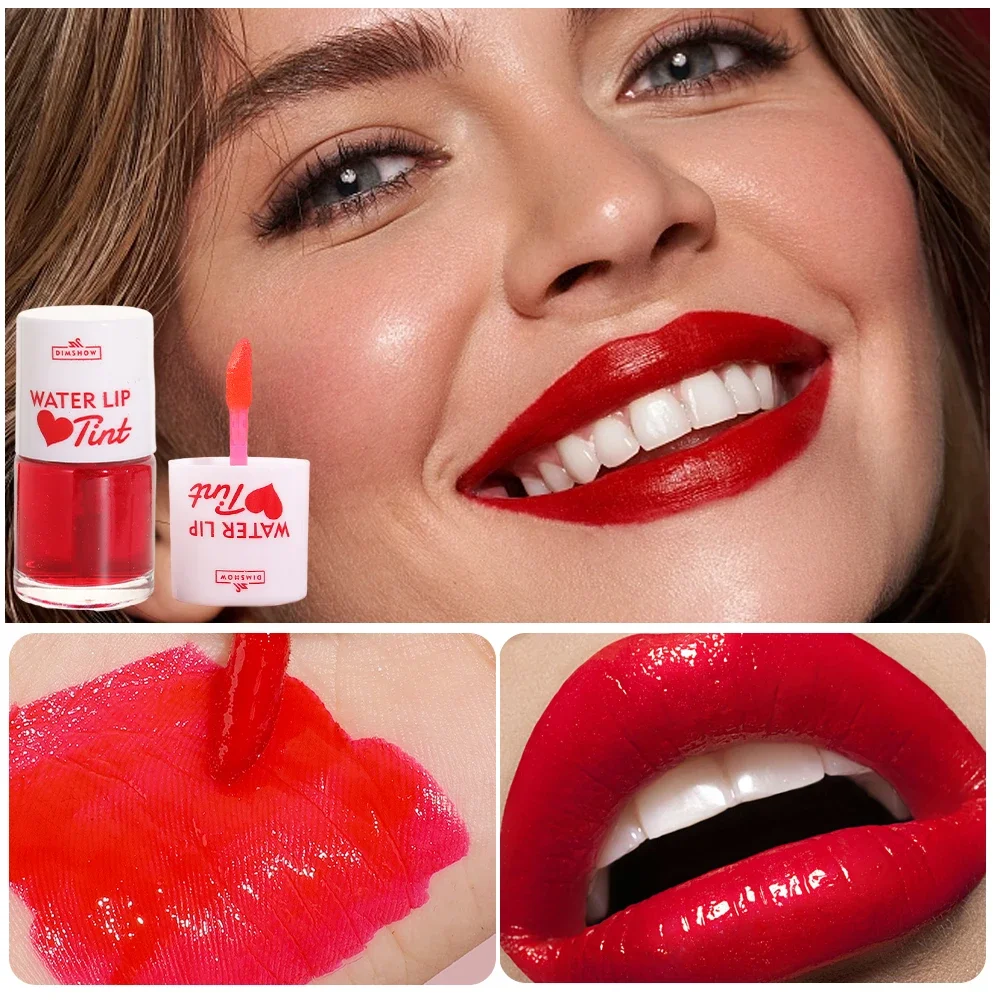 Tinte de labios rojo duradero, colorete de brillo de labios 2 en 1, lápiz labial líquido, tinte de labios, taza antiadherente, mancha de labios, maquillaje coreano, cosmético