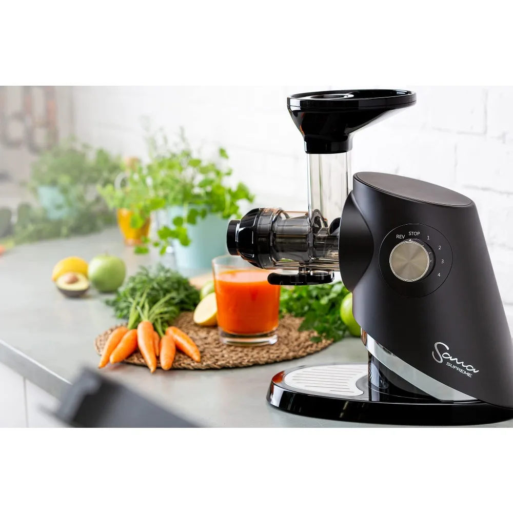 Sana 727 Supreme Cold Press Masticating Juicer | Large Batch | Non-Stop Juicing | 4 Speed Brushless DC Motor