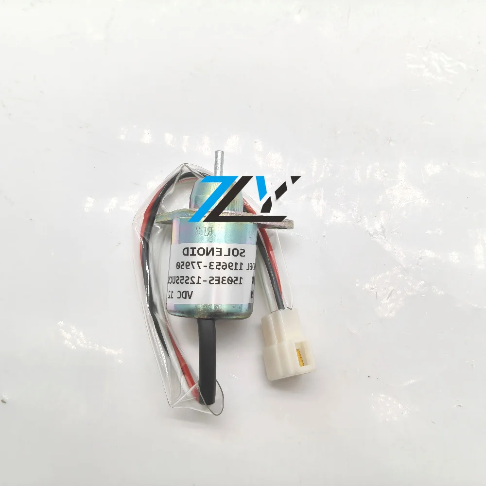 119653‑77950 Fuel Shut-off Solenoid for 3TNE84 3TNE88 3TNV70 3TNV76 4TNV88 Engines 1503ES‑12S5SUC5S 12V