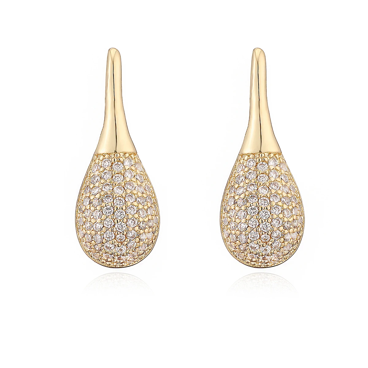 NEWBUY 2025 موضة جديدة الذهب اللون 3 نمط هندسي الشكل وأقراط للنساء لامعة AAA تشيكوسلوفاكيا البطانة النحاس مجوهرات #6