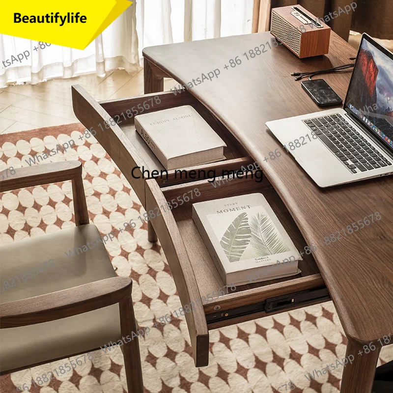 

A57 Североамериканский компьютерный стол из черного ореха из цельного дерева, современный простой домашний кабинет, офисный письменный стол