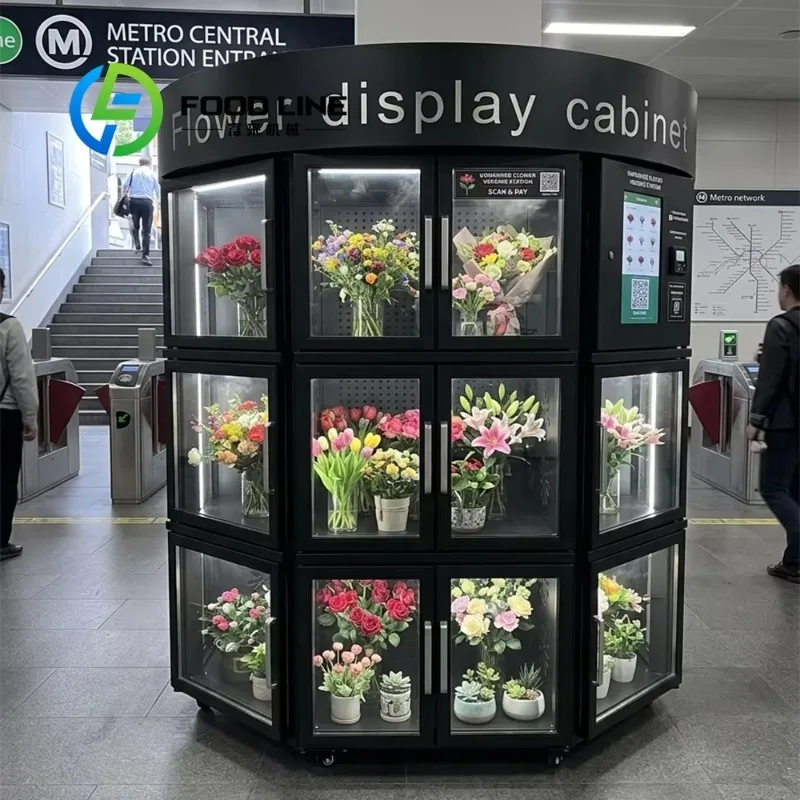 Commercial Night Event Flower Vending Machine Large‑Capacity Lockers Long‑Time Fresh‑keeping Fresh‑cut Flower Self‑selling