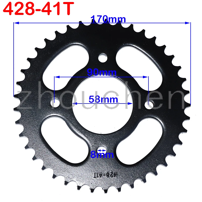 420/428 Chains 58MM 37T/41T/48T Motorcycle Chain Sprockets Rear Back Sprocket For ATV Quad Pit Dirt Bike Motorcycle Motor Moped