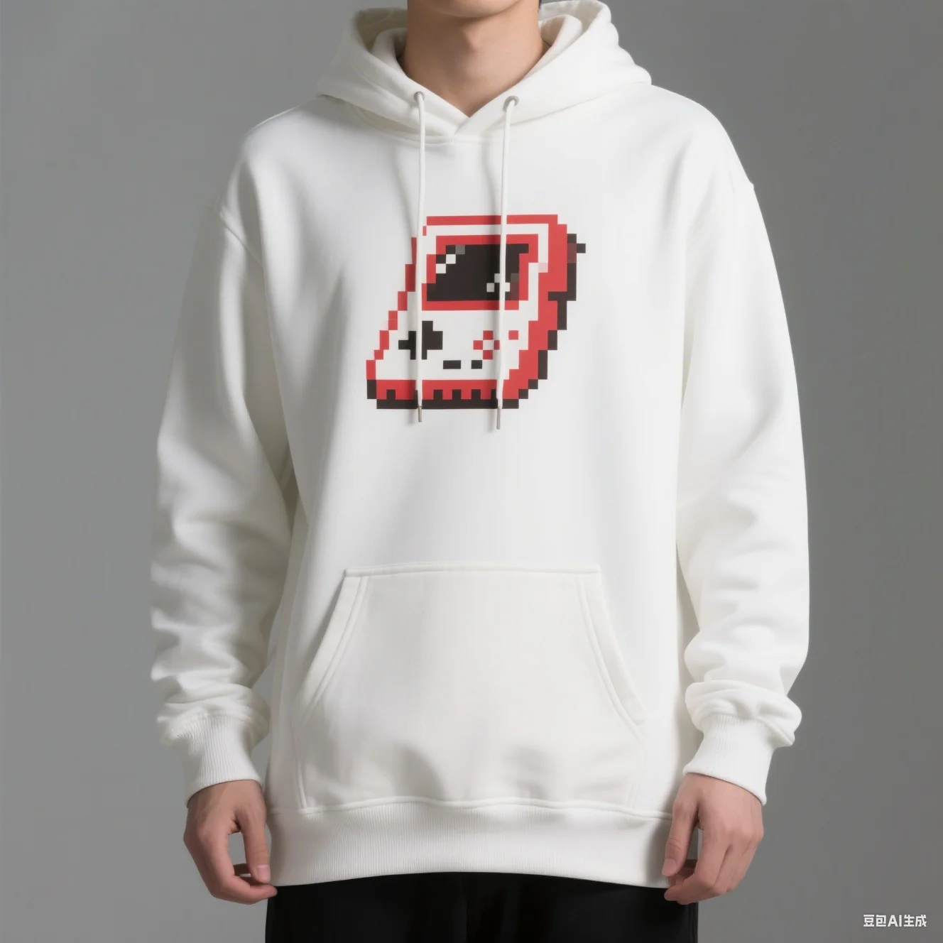330G heavy-duty hooded sweatshirt Lo-Fi Pixel Art Print Streetwear With Pocket