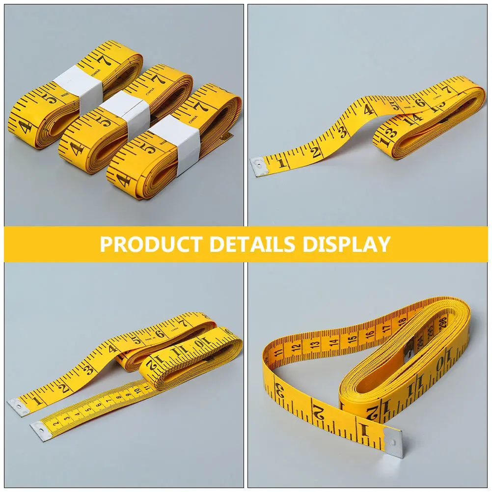 Soft Tape Measure 3 Pack Dual Sided Flexible Body Measuring Tape for Sewing Tailoring Quilting Crafts