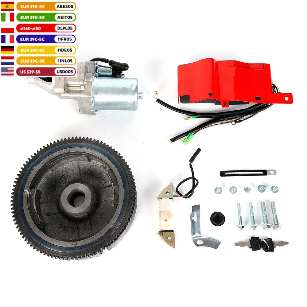 Electric Engine Flywheel Starter Motor Start Kit For Honda GX390 13Hp GX340 11HP