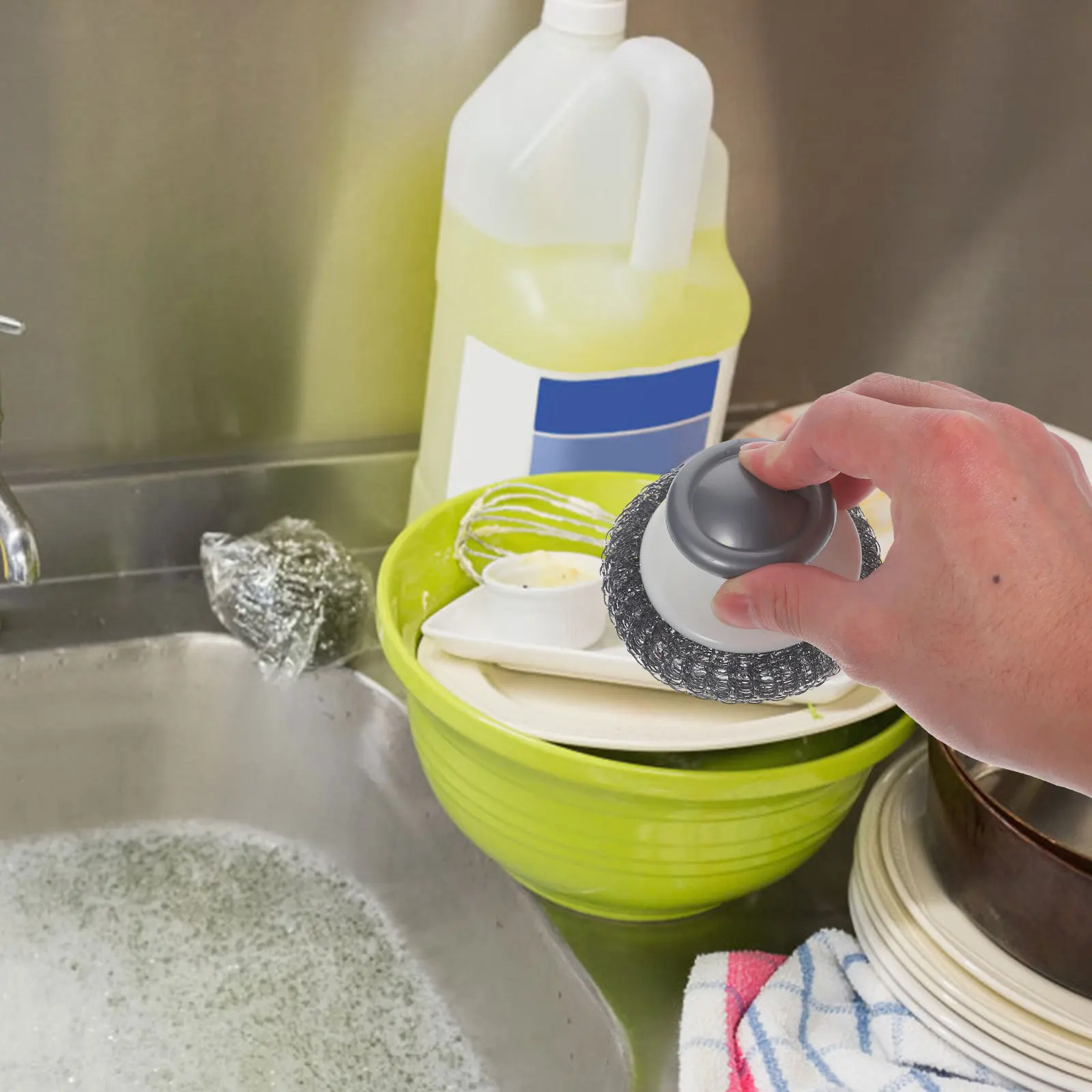 

2pcs Pot Cleaner 304 Stainless Steel Durable Kitchen Dish Scrubber for Cleaning Pans Kitchen Scrubber Plates Household