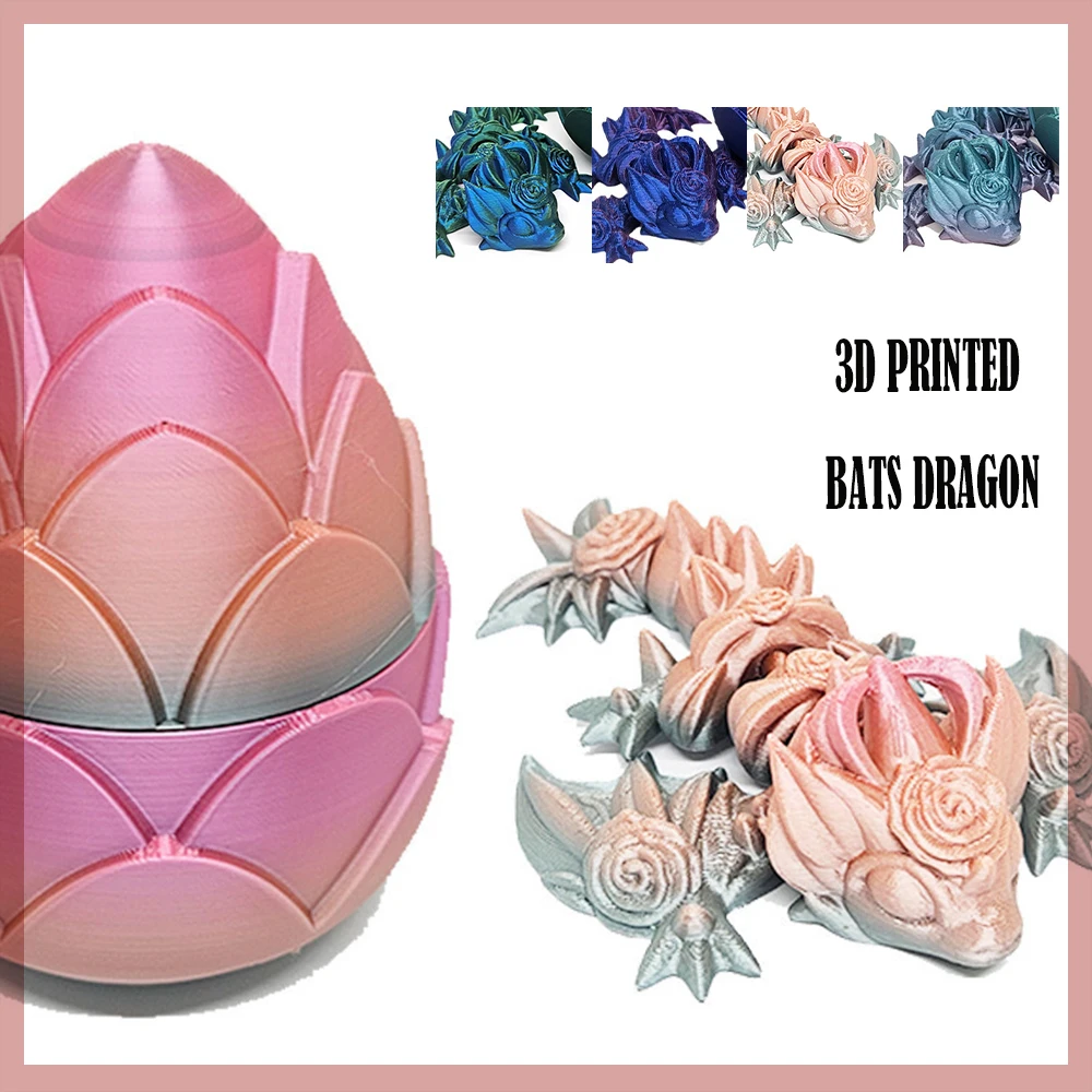 

Модель с 3D принтом, игрушки летучие мыши, дракон, многосоставное украшение, яйцо, детские игрушки, реалистичные фигурки животных, декоративные настольные подарки для мальчиков, игрушка