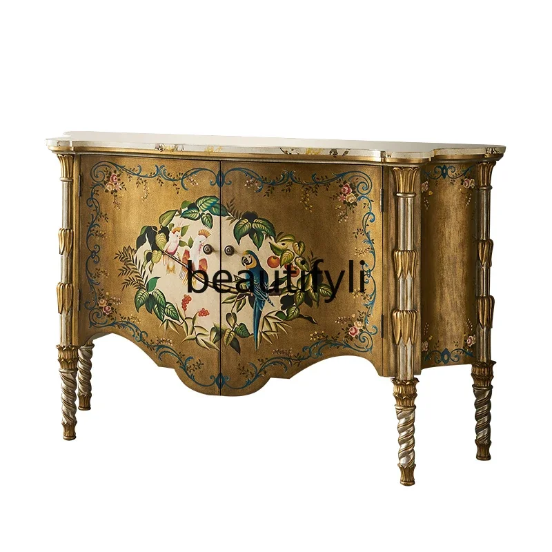 European-style painted entrance cabinet, corridor decorative locker, living room large-capacity shoe cabinet