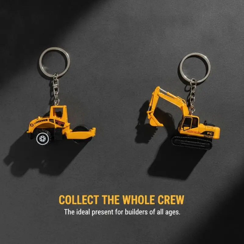 Mini Excavator Keychain Rustproof Alloy Construction Vehicle Pendant Creative Bag Ornament for Construction Lovers