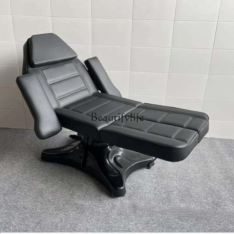 Cama facial rotativa multifuncional, altura ajustável, cadeira de beleza, sobrancelha, tatuagem, lavagem de pés, cadeira de cama