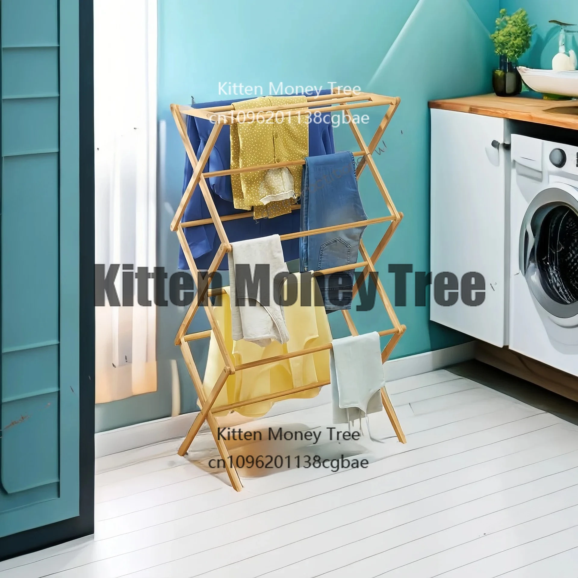 bamboo-household-folding-drying-rack-floor-to-ceiling-thickened-towel-rack-vertical-towel-drying-rack