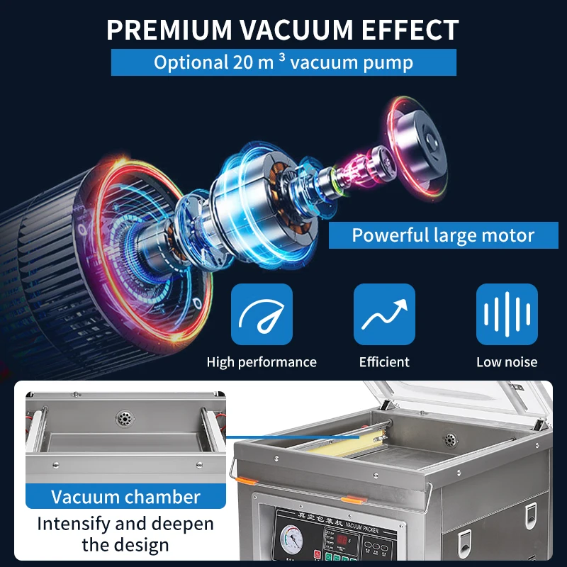 Dz-400 Commercial Table Top Vacuum Packing  Compact Design Stainless Steel Body for Pouch Film for Food Chamber Sealing - view 3