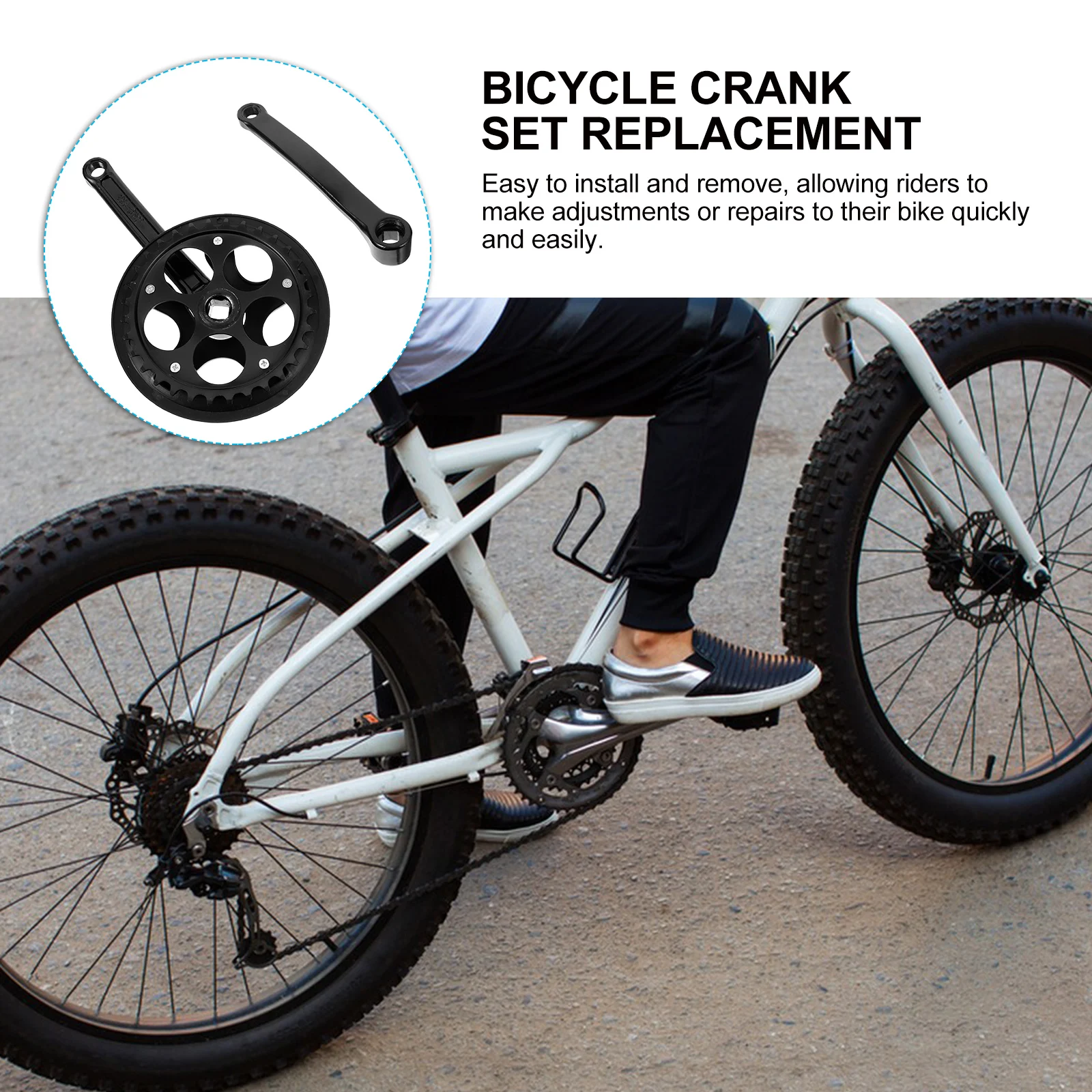 

Bicycle Sprocket Crank Chainring 32 Teeth Square Hole Black Iron Material Easy Install Remove Taper Crankset Sturdy Chainring