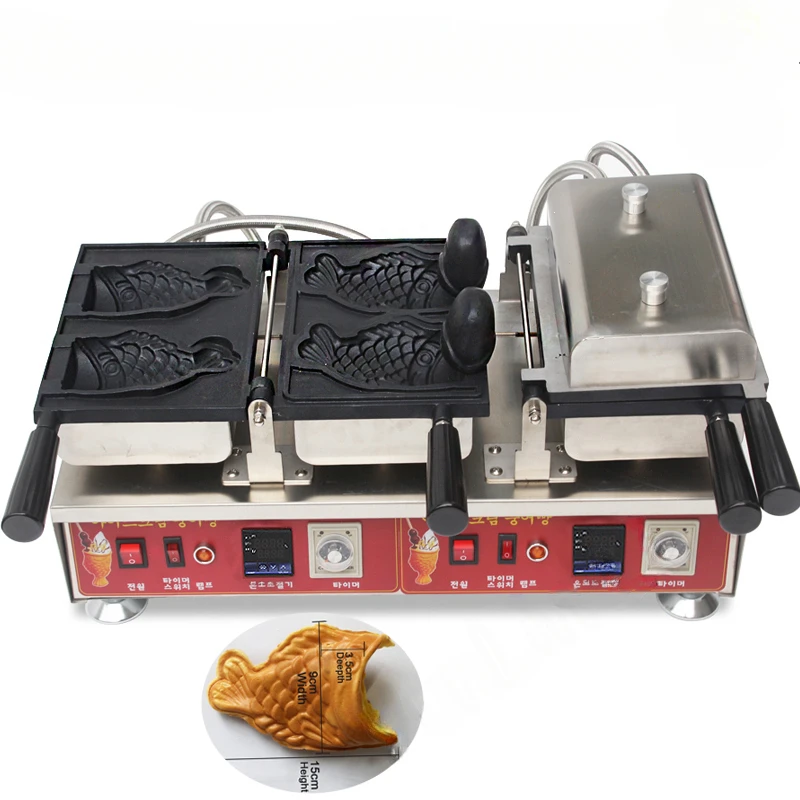 Fish Mold Waffle Maker Commercial Fish-shaped Cup Machine Non-stick Fish Shaped Ice Cream Cone Machine