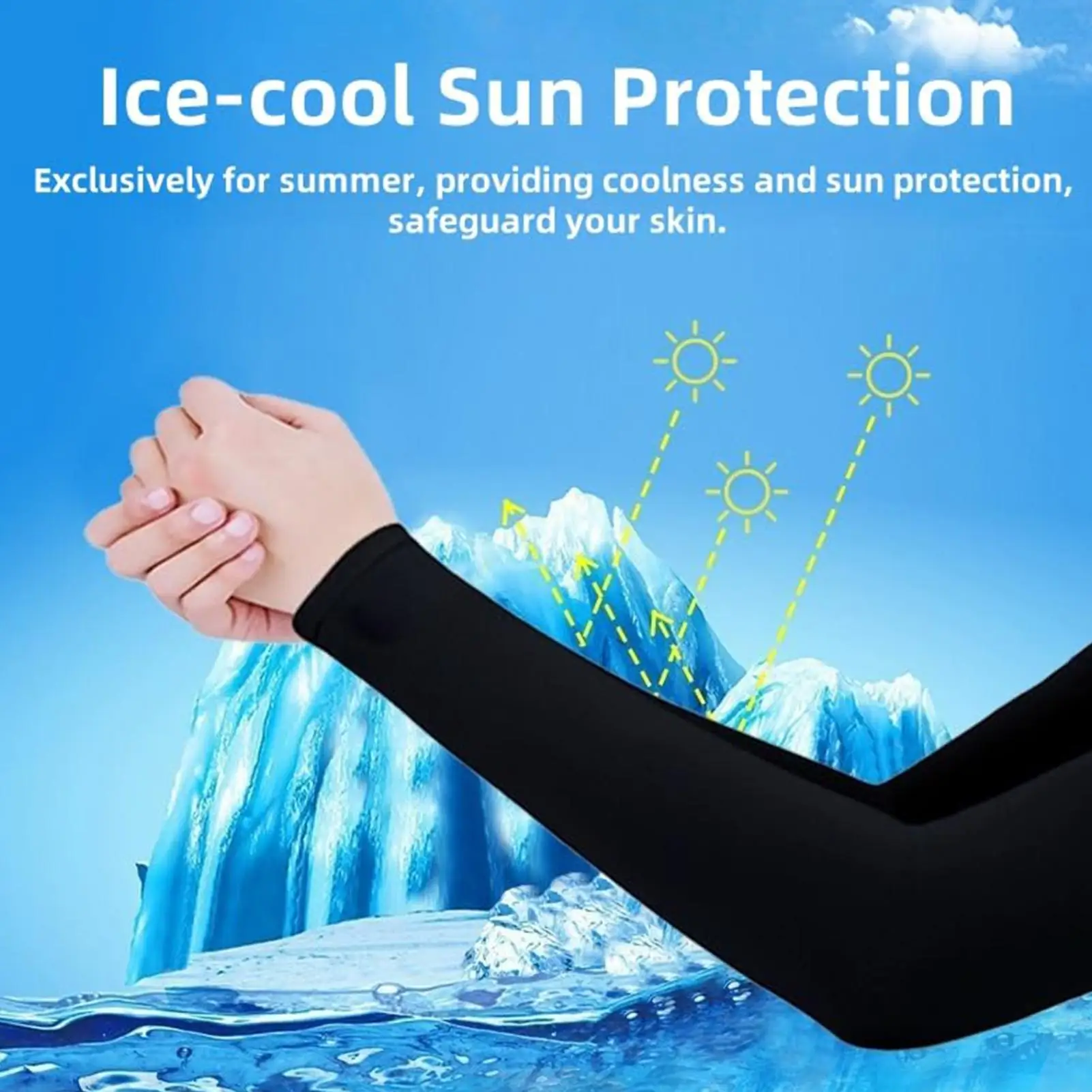 

Cooling Arm Sleeves Cover Sports Running UV Sun Protection Gloves Fishing Cycling Driving Sleeves Driving Ice Silk Arm Sleeves