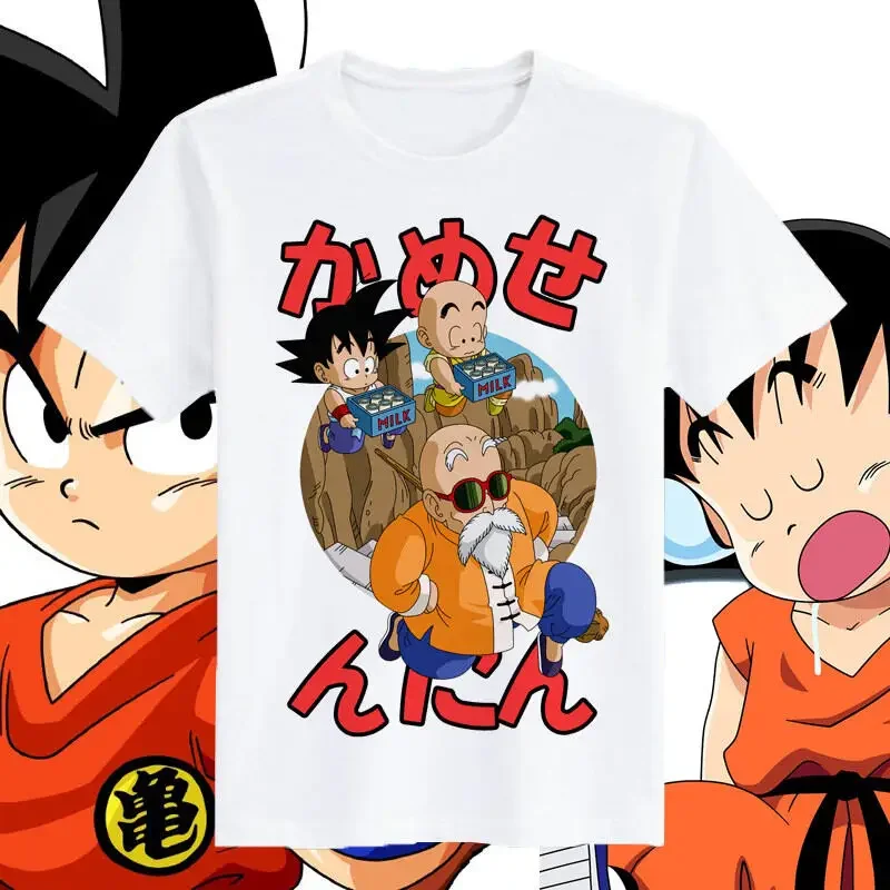 Футболка Dragon Ball: Модный брендовый комплект для детей и родителей с Сунь Укуном, хлопковые свободные топы для лета