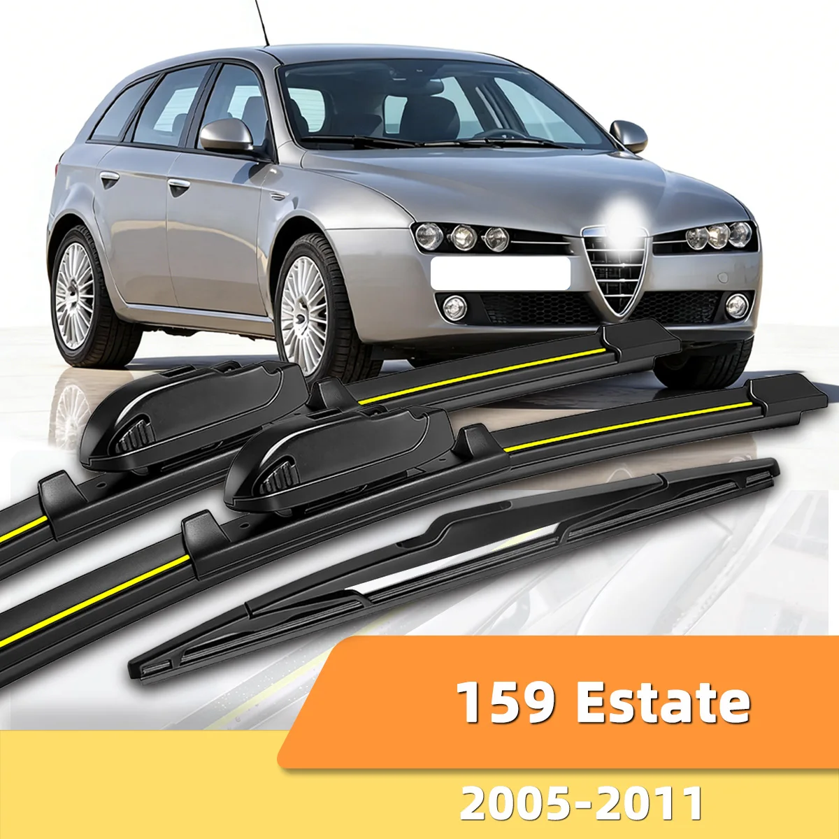 

Car Windshield Silent Wiper Blades Suitable For Alfa Romeo 159 Estate 2005-2011Front And Rear Wiper Rubber Strip Accessories