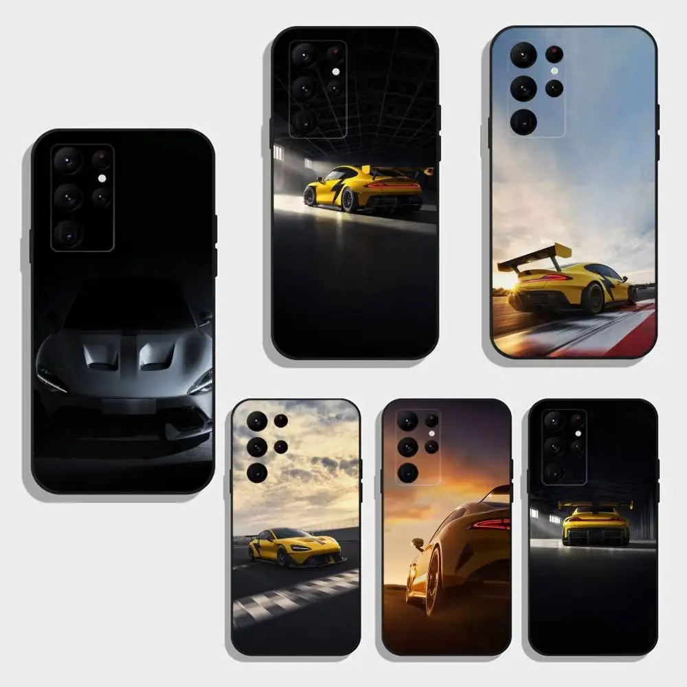 Funda de teléfono china C-Car SU-7 para Samsung S25,S24,S23,S22,S21,S20,Ultra,Plus,FE, funda suave negra