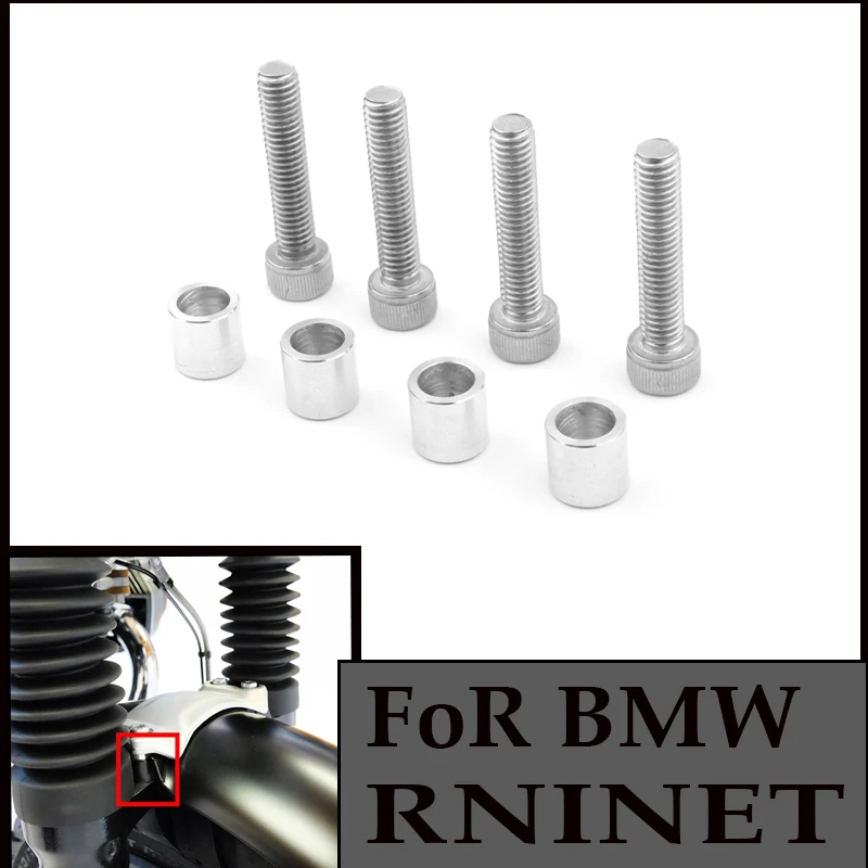 FoR BMW R nineT Racer Urban G / S BMW R nineT scrambler 4x CNC Front Fender Spacer Riser Mudguard Bracket Bolts