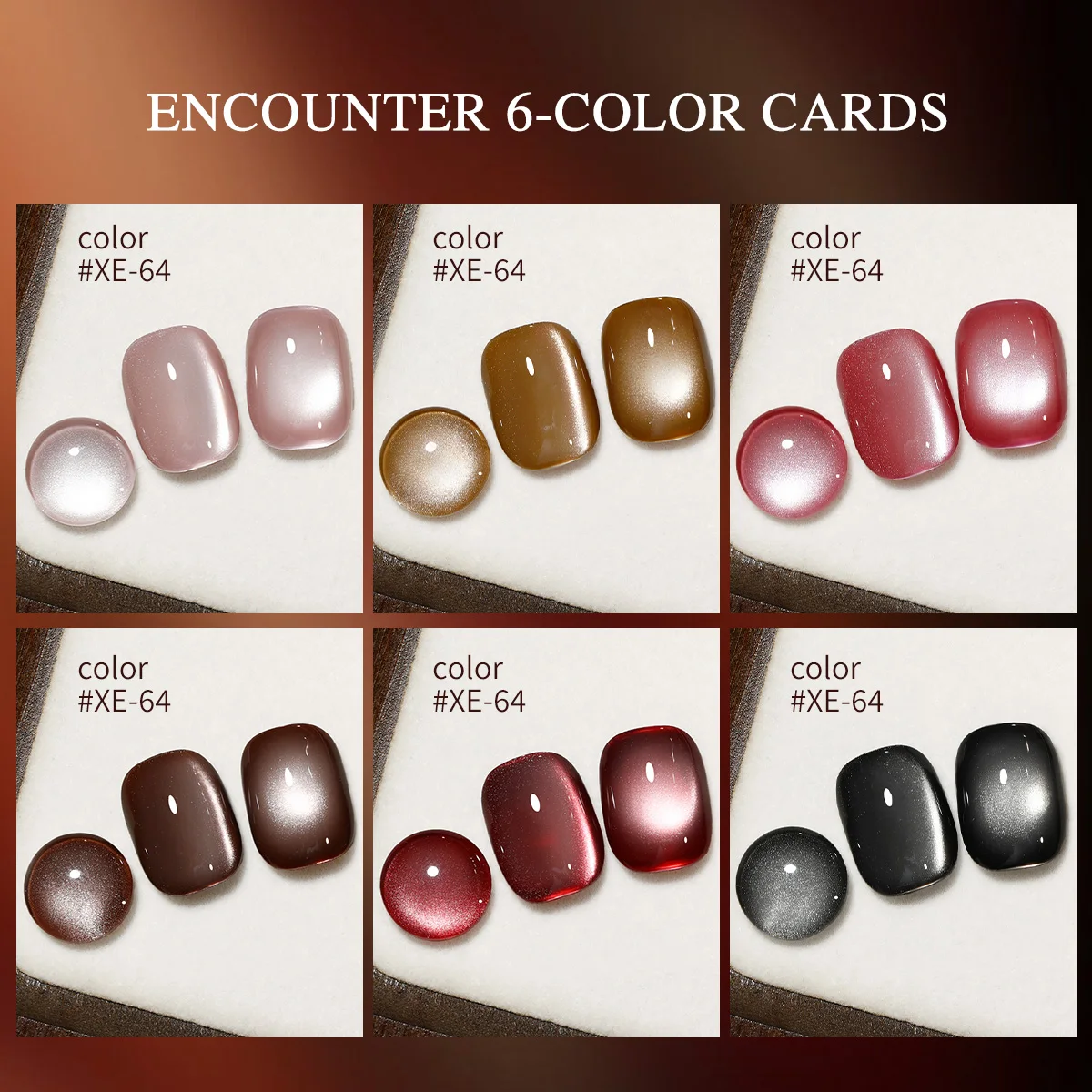 Pink bottle encounters cat's eye in 6 colors ---- high-end cat's eye black, brown, pink, fashion salon cat's eye design art gel,