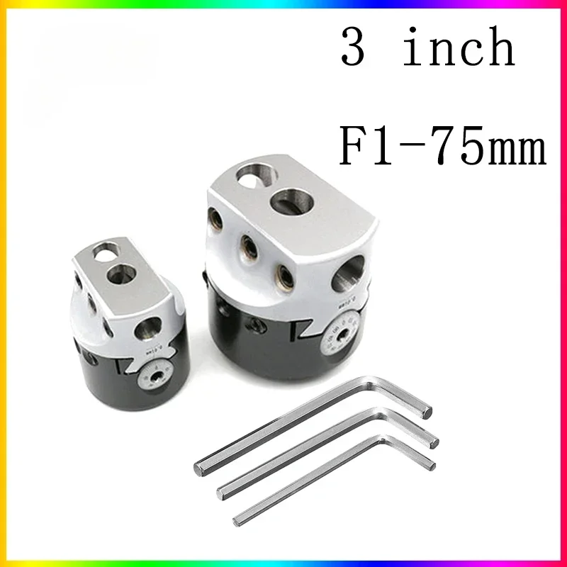 NEW 3inch 75mm F1 Type Boring Head 18mm Lathe Boring Bar Milling Holder For MT2 MT3 R8 Shank Milling Machine Tools + Hex Wrenche