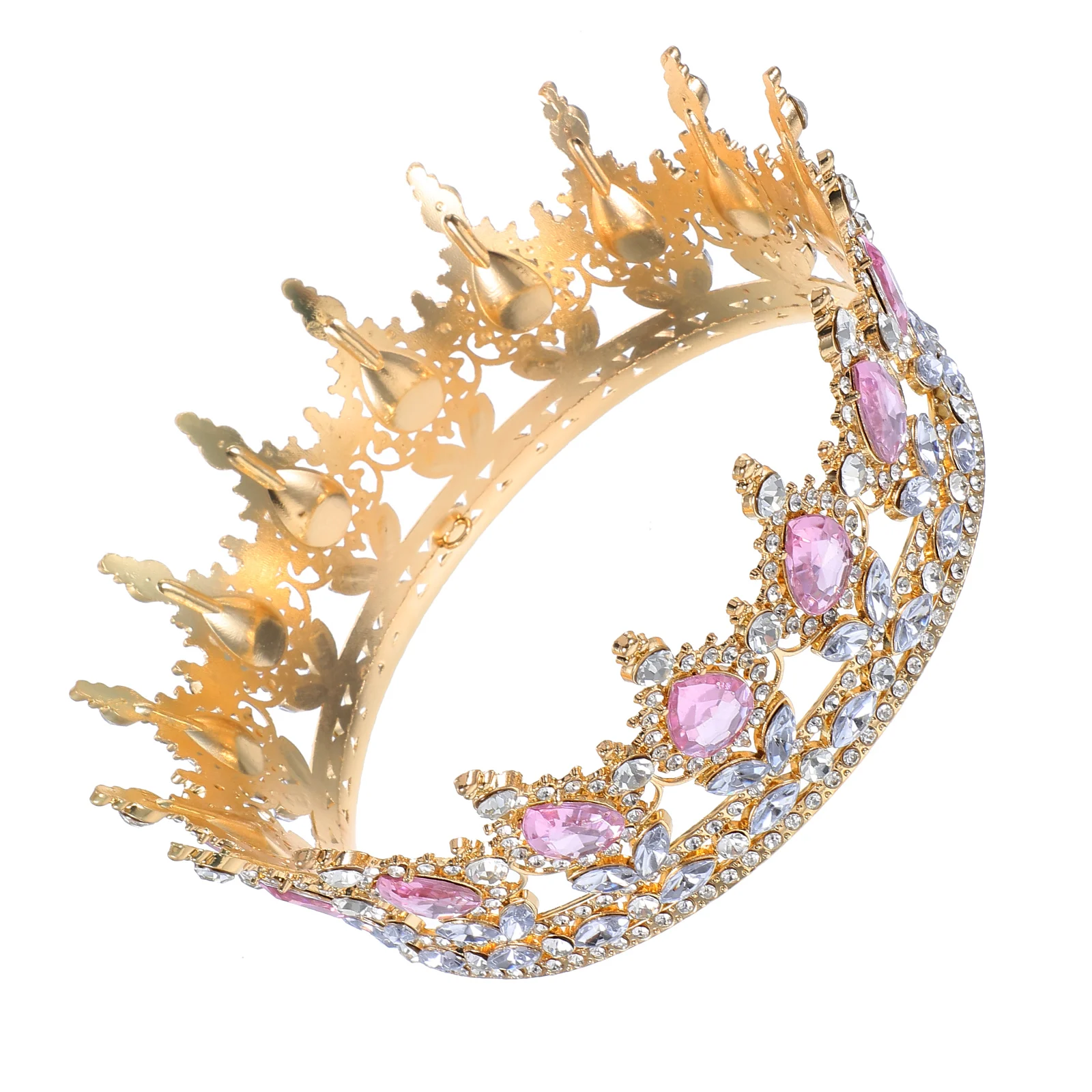 

Bridal Crown Wedding Accessories Women Pink Adult Hair Decorations for Bride Chic Exquisite Design Gorgeous Noticeable Photos