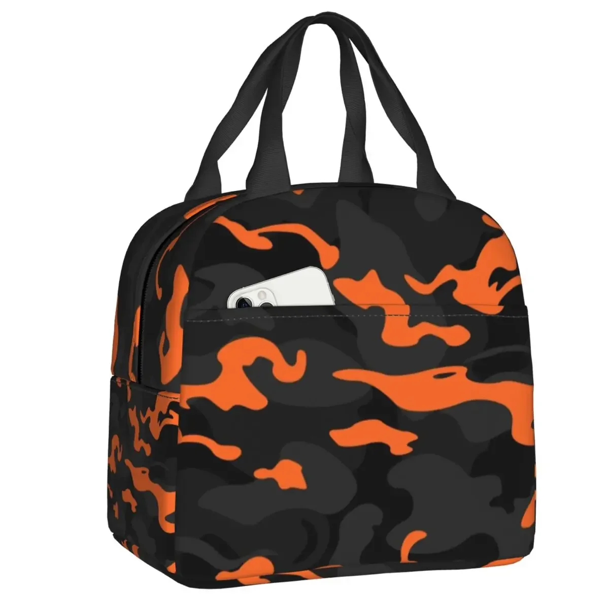 Custom Tiger Stripe Camouflage Lunch Bag Women Cooler Thermal Insulated Lunch Box for Kids School