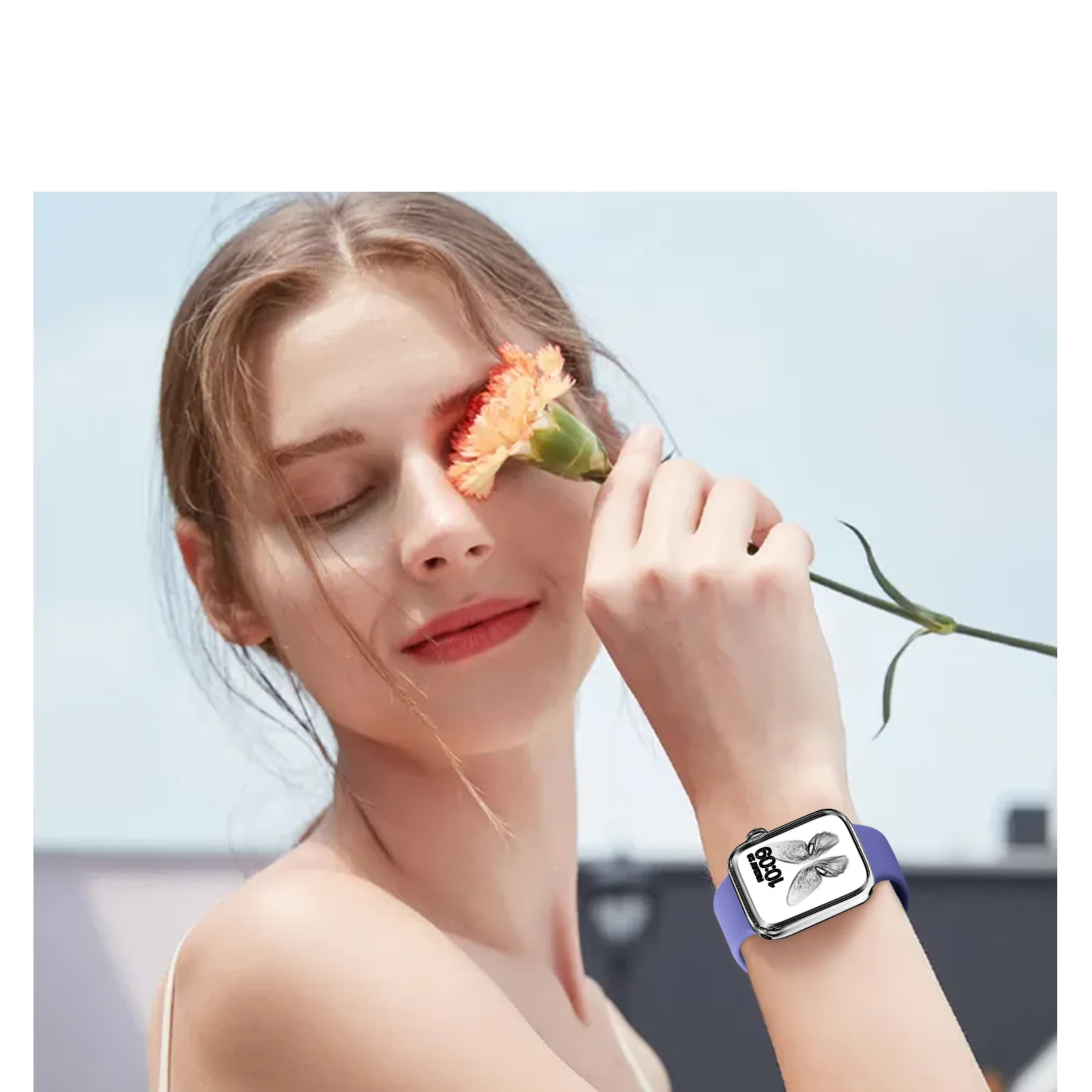 Un elegante cinturino in silicone per Apple Watch Series 10, 9, 8, 7, 6, SE, SE2, e Ultra 2 - disponibile nelle taglie 38, 40, 41, 42,