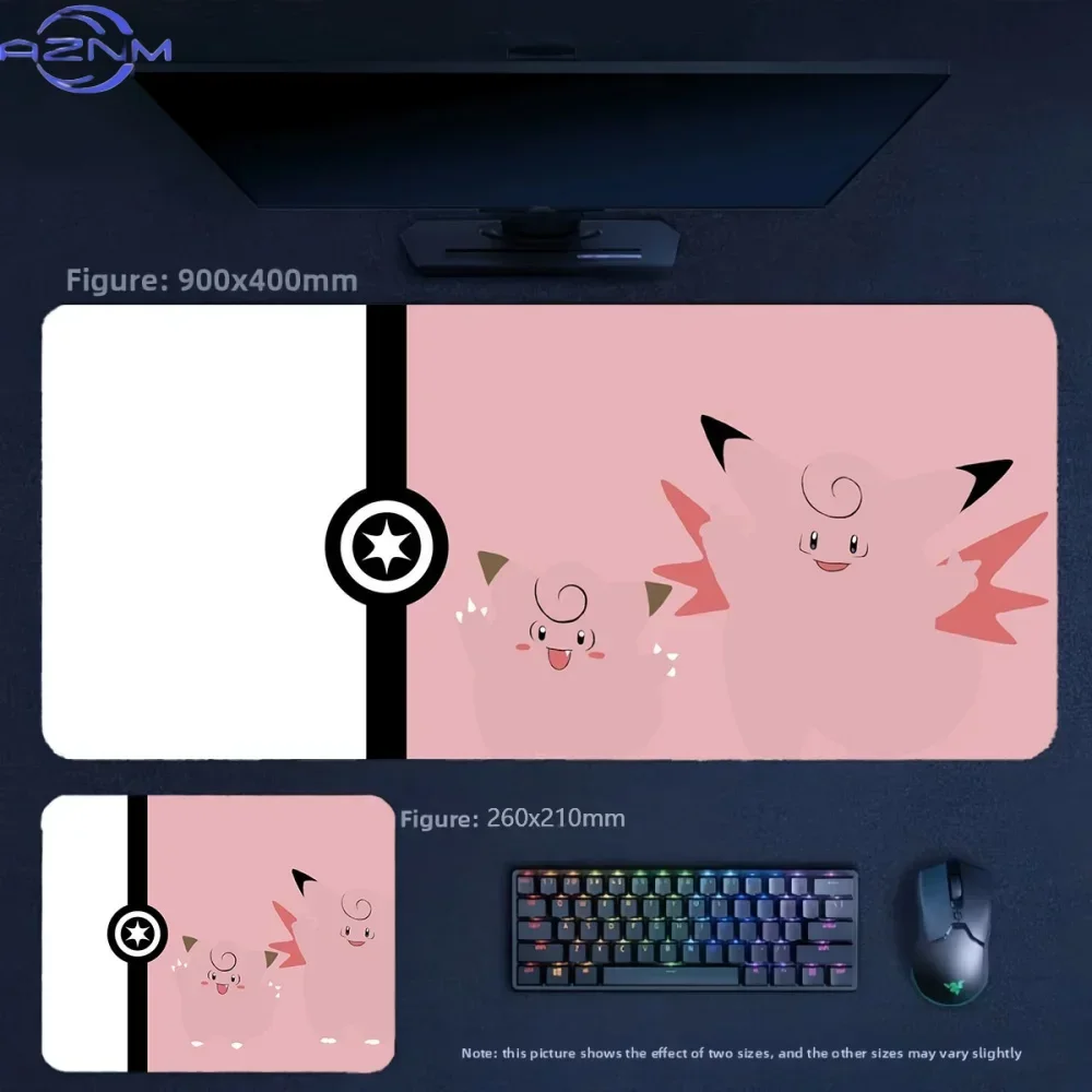 Dark Background Cute Four Cartoon Elf Creatures Illustration Mouse Pad Rubber Non Slip Desk Mat for Gaming Computer Table Decor