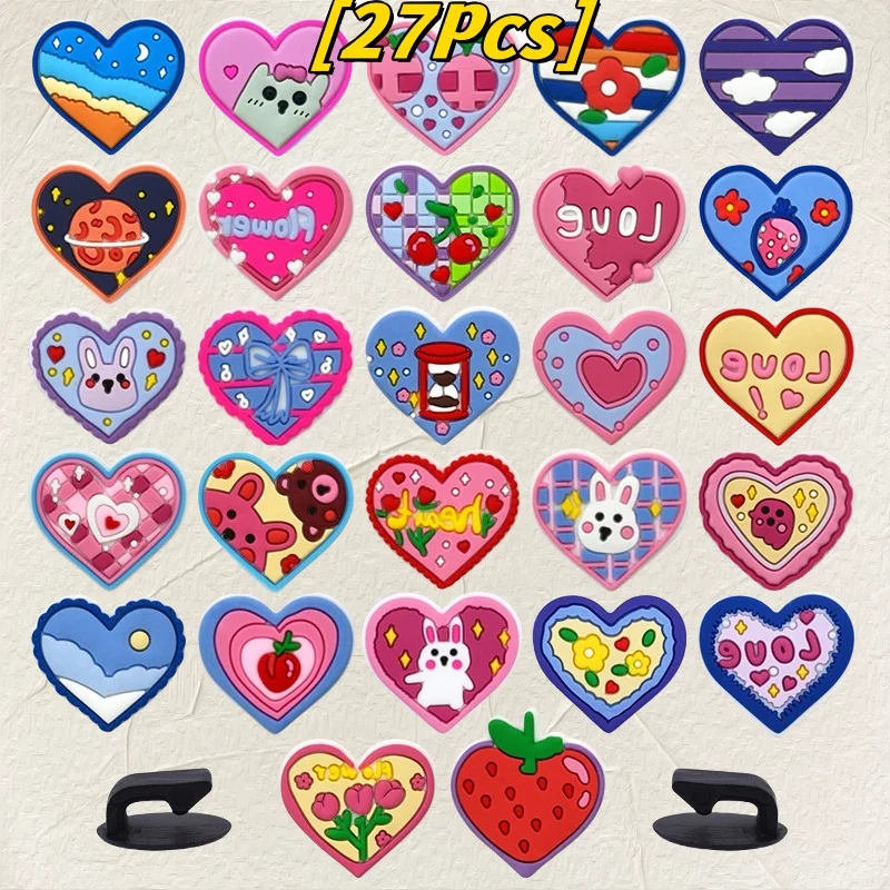 

27Pc Love Series Shoe Flower Shoe Buckle Hole Clip DIY Personality Soft Rubber Cartoon Shoes Accessories Accessories