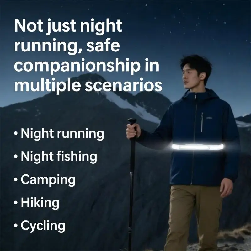 

Регулируемый поясной светильник для бега с 3 режимами освещения для ночных пробежек и активного отдыха Длительный срок службы