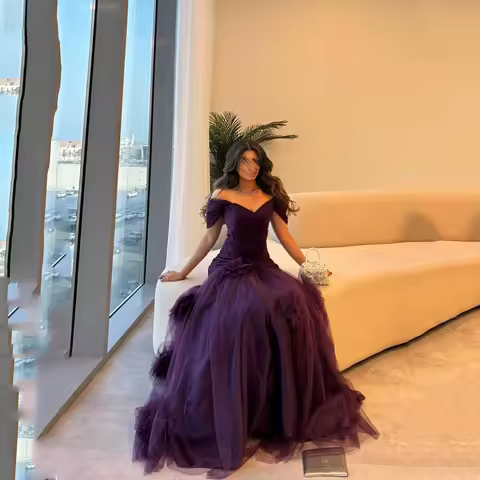 EDECPBM فساتين سهرة Beautiful Prom Dresses Store Luxurious Women's Evening Dresses 2025 Luxury Purple Customized Mermaid Dress