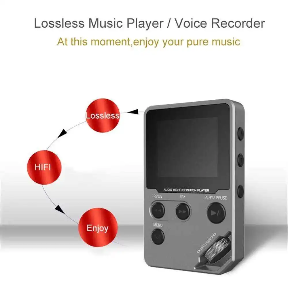 C5 HiFi Lossless Bluetooth MP3 Player Housing, Long 50H Playback, FM Radio Voice Recording, Multi-language E-book Picture Browse