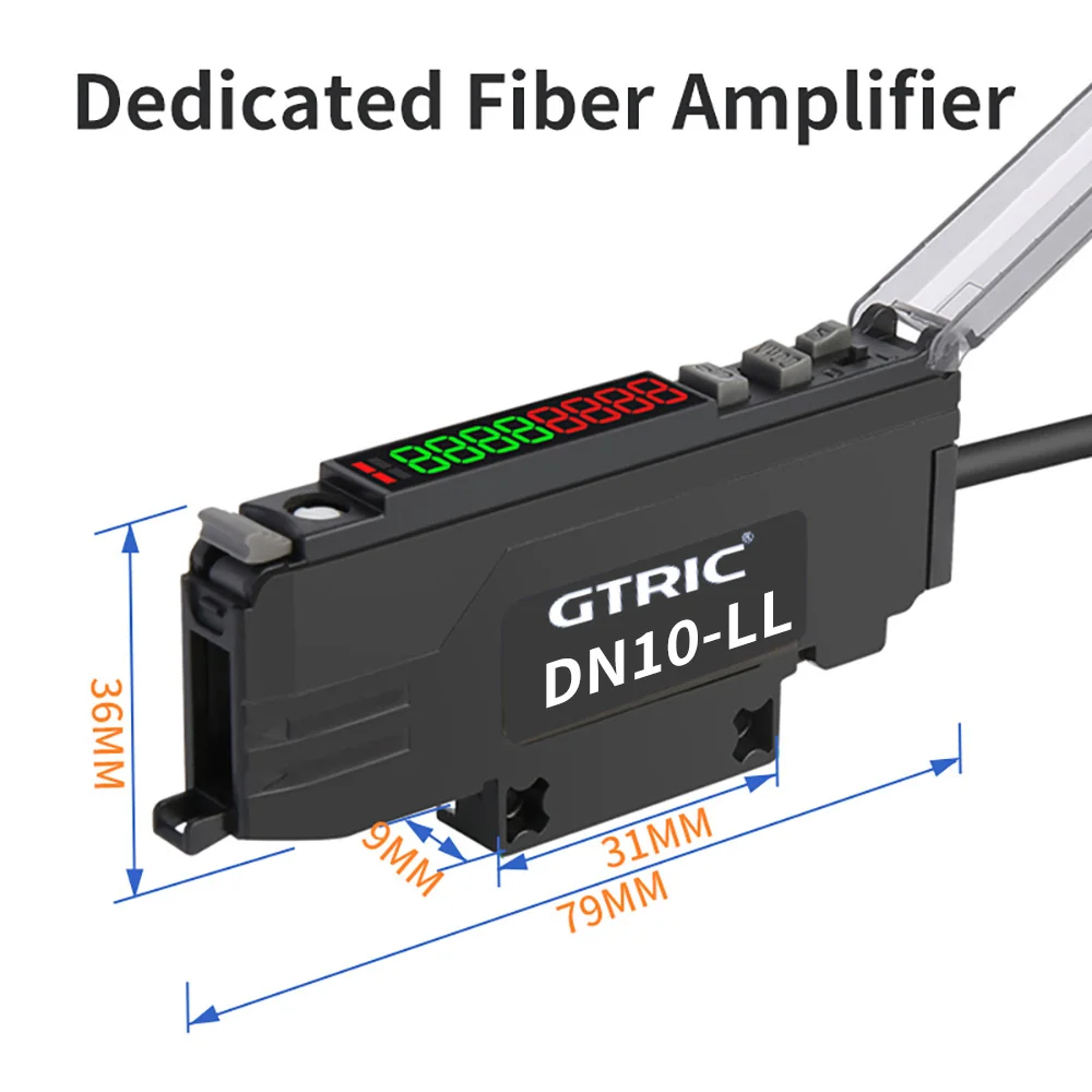 Imagem -04 - Gtric-fibra Óptica Sensor tipo Janela 1224v dc Npn Pnp120 x 120 mm Óptica Interruptor Fotoelétrico para Detecção de Branqueamento