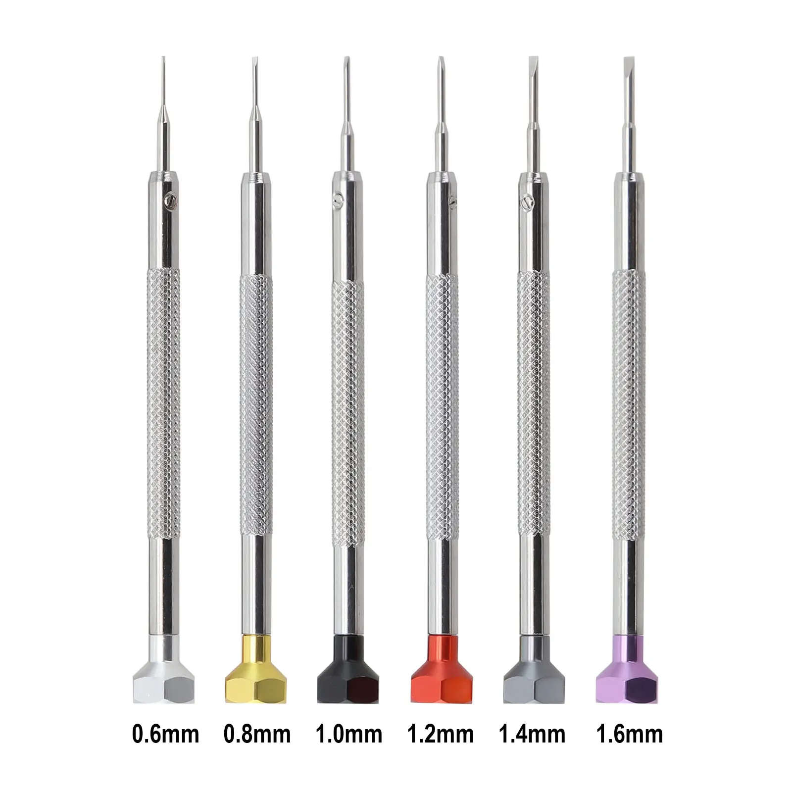 6pcs Precision Screwdriver 0.6-1.6mm Colored Slotted Screwdriver Watch Glasses Repair Hexagonal Head Screw Drivers Hand Tools