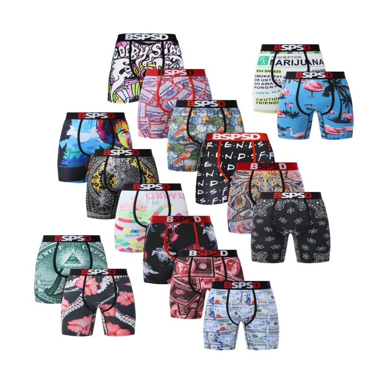 

1Pcs Men Underwear Boxers Breathable Softs Man Underpants Plus Size S-XXL Mens Boxers Briefs Trunks Men's Panties Boxershorts