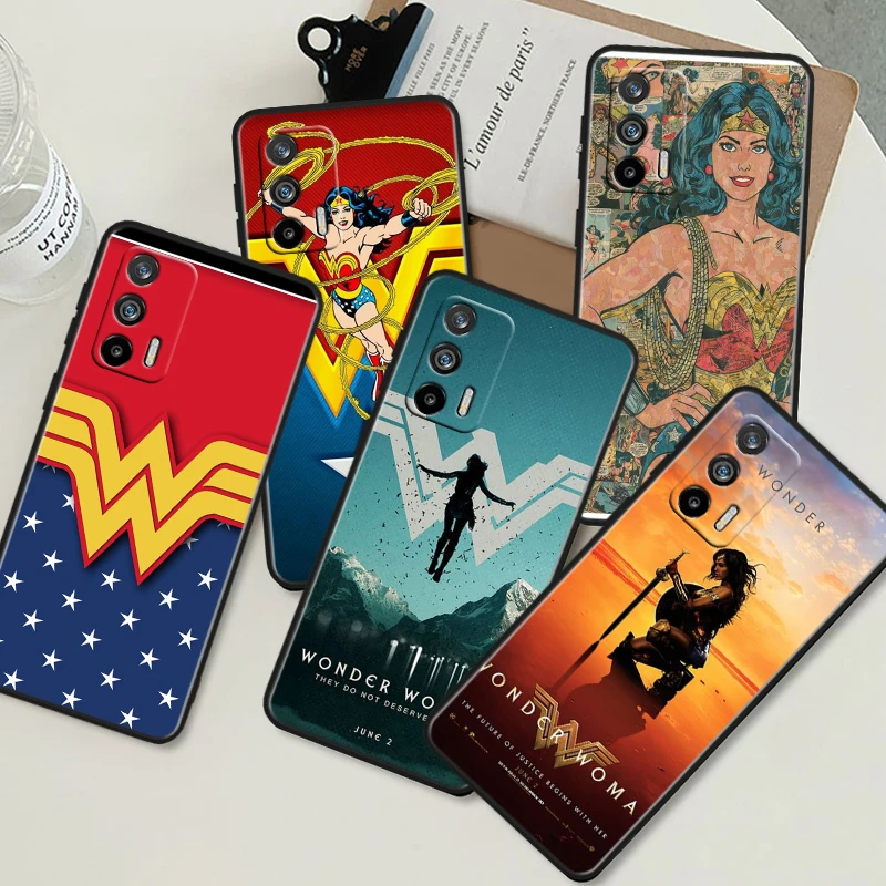 Wonder Woman Cute For OPPO Realme GT Neo 5 SE 10 9i 8i 7i 6s 5 Narzo 50i 50A 240W Pro Plus Black Soft Phone Case