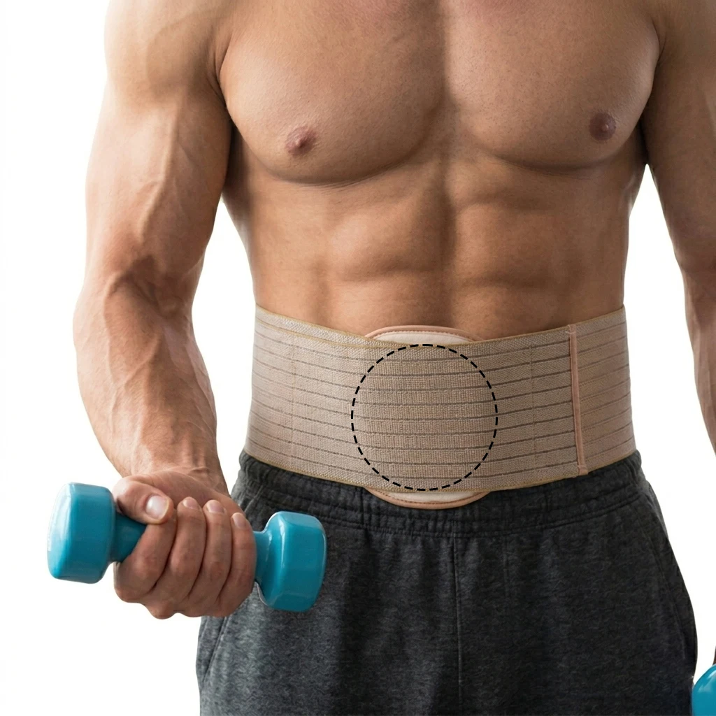 

Adult Hernia Belt,Breathable Belly Button Hernia Support Brace With Compression Pad for Small Intestine Gas and Indirect Hernia
