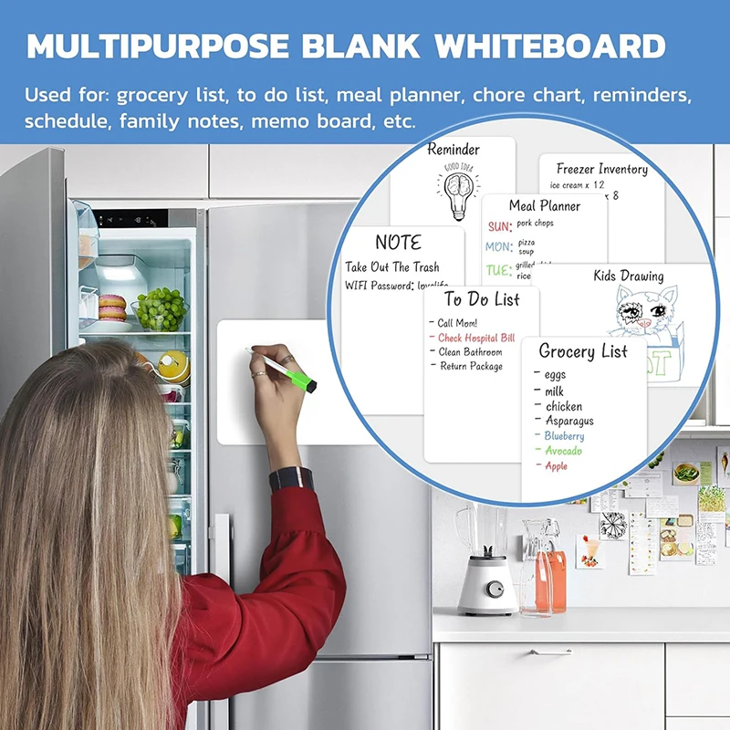 Magnetic Whiteboard Dry Erase Board Sheet for Refrigerator, Fridge Sticker 11.8