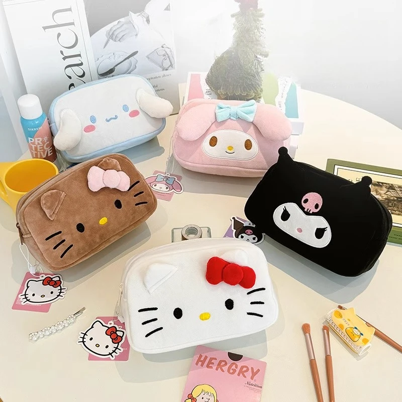 

Sanrio Super Cute KT Cat Pen Bag Ins Hello Kitty Junior High School Student Large Capacity Cartoon Stationery Bag Storage Bag