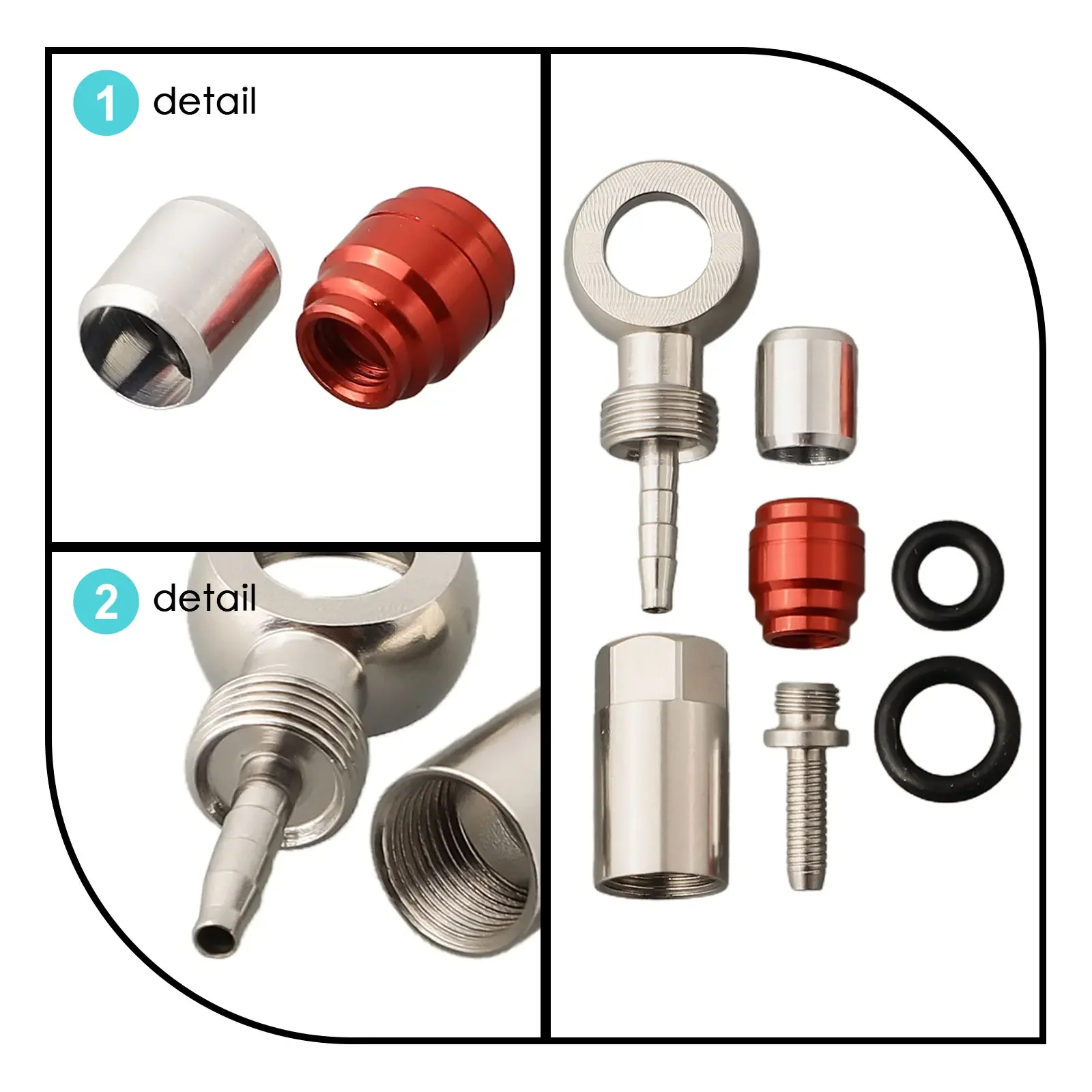Hydraulic Bike Cable End Banjo Set For SRAM LEVEL RED HRD And For Elixir Includes Connectors And Sealing Rings