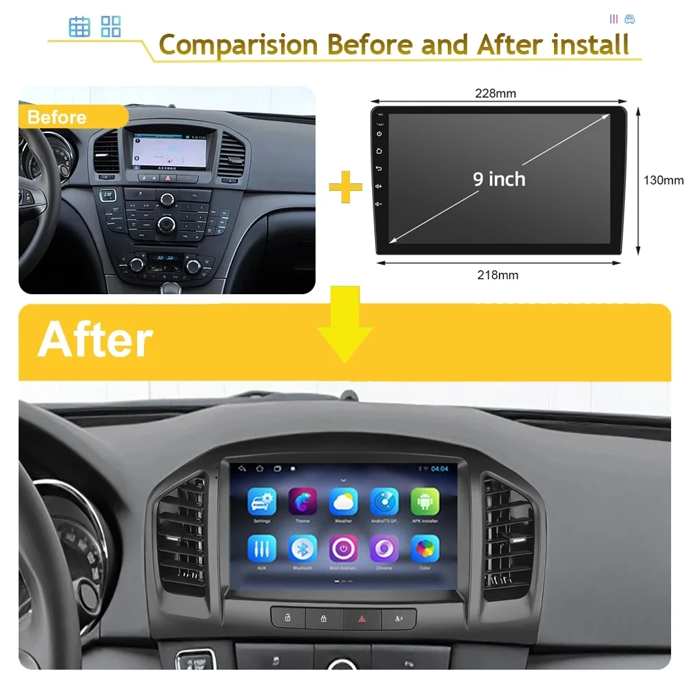 Android 13 For Opel Insignia 2008 - 2012 For Buick Regal 2009 - 2013 Car Radio Multimedia Video Player Carplay GPS Navigation 5G